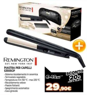Expert Remington Piastra per Capelli S3505GP offerta