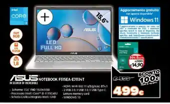 Expert Asus Notebook F515EA-EJ1134T offerta