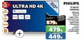 Expert Philips TV Led 50" 50PUS7406 offerta