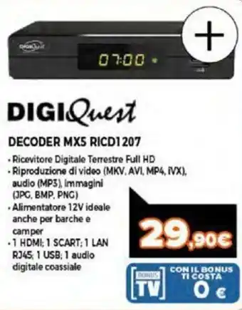 Expert DigiQuest Decoder MX5 RICD1207 offerta
