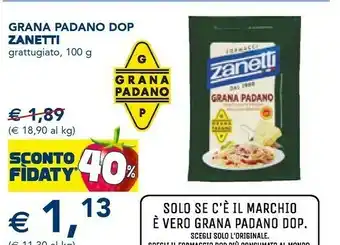 Esselunga Zanetti - grana padano dop offerta