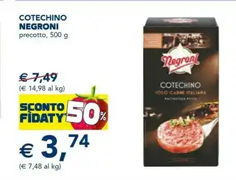 Esselunga Cotechino solo carne italiana macinatura media 500 g(ml) offerta