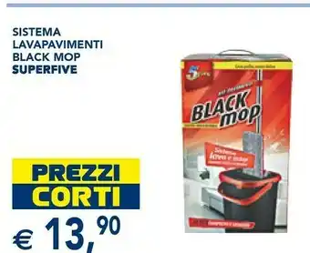 Superfive sistema lavapavimenti black mop