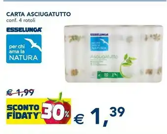 Esselunga Carta asciugatutto 4 rotoli offerta