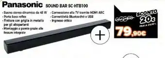 Expert Panasonic Sound Bar SC-HTB100 offerta