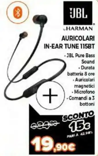 Expert JBL Auricolari In-Ear Tune 115BT offerta