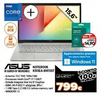 Expert Asus Notebook K513EA-BN1135T offerta