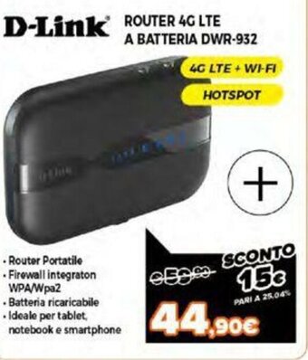 Expert D-Link Router 4G LTE A Batteria DWR-932 offerta