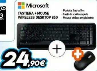 Expert Microsoft Tastiera + Mouse Wireless Desktop 850 offerta