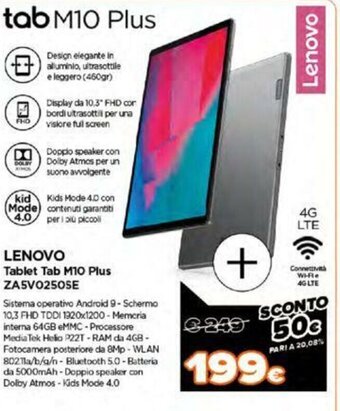 Expert Lenovo tab M10 Plus offerta