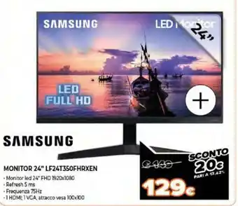 Expert Samsung Monitor 24" LF24T350FHRXEN offerta