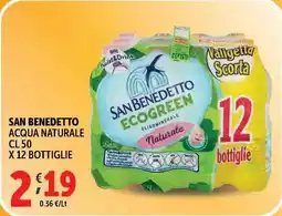 Deco Supermercati SAN BENEDETTO ACQUA NATURALE CL 50 X 12 BOTTIGLIE offerta