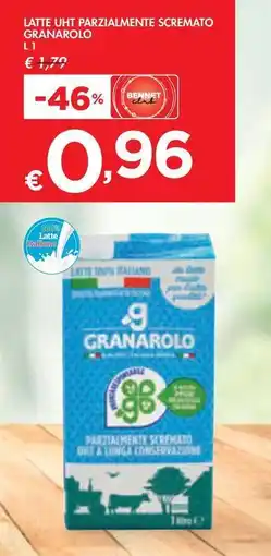 Bennet LATTE UHT PARZIALMENTE SCREMATO GRANAROLO offerta