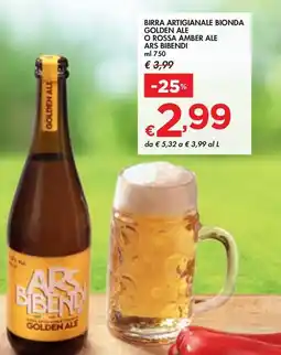 Bennet BIRRA ARTIGIANALE BIONDA GOLDEN ALE O ROSSA AMBER ALE ARS BIBENDI offerta