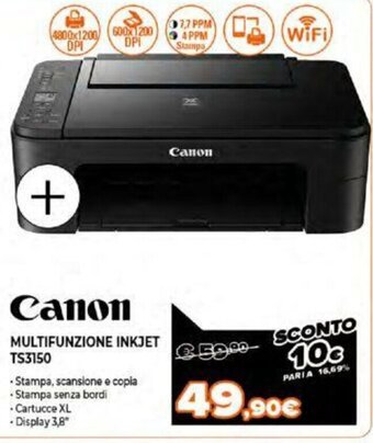 Expert Canon Multifunzione Inkjet TS3150 offerta
