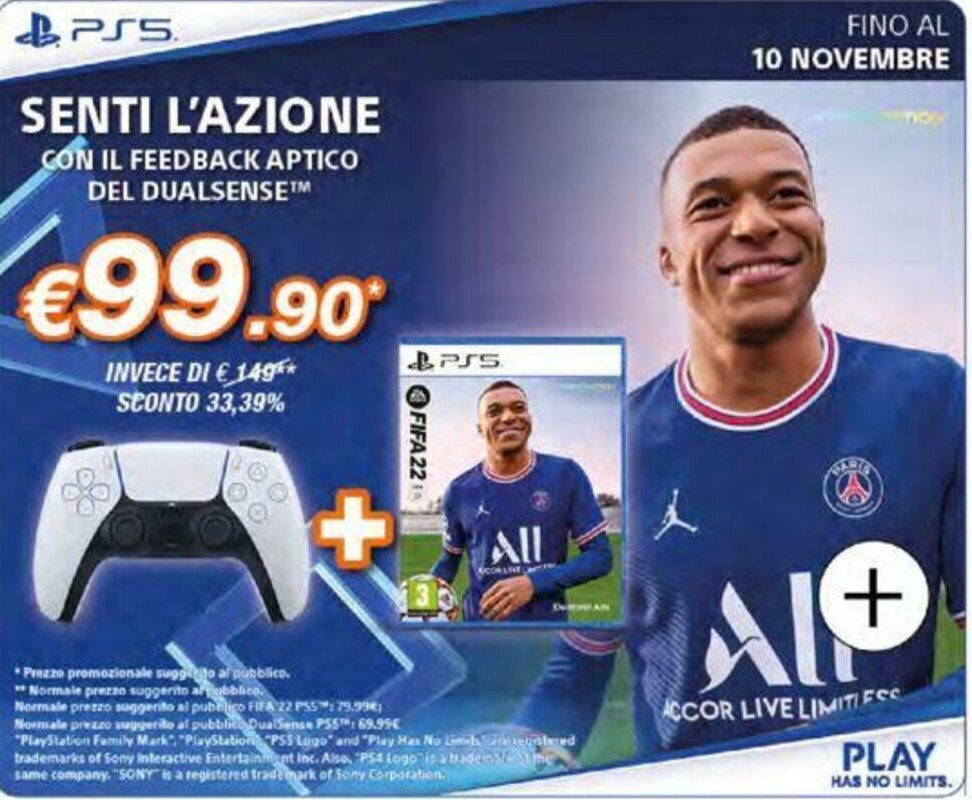 PS5 Senti L'Azione offerta di Expert