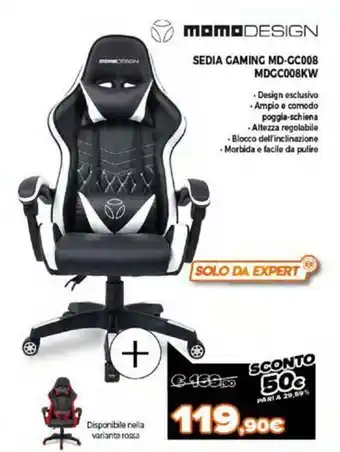 Momo Design Sedia Gaming MD-GC008 MDG008KW