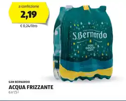 ALDI SAN BERNARDO ACQUA FRIZZANTE 6 x 1,5 l offerta