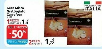Carrefour Express Carrefour - gran misto grattugiato fresco 100 g(ml) offerta