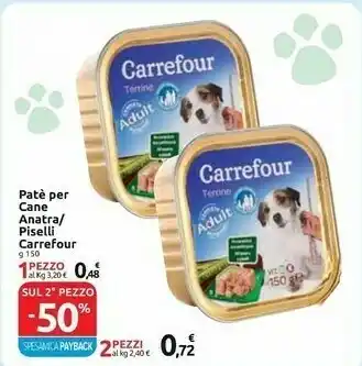 Carrefour pate per cane anatra