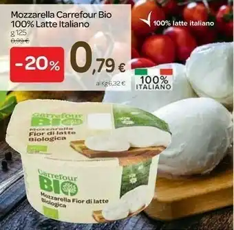 Carrefour Express Carrefour bio mozzarella offerta