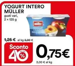 Ipercoop YOGURT INTERO MÜLLER gusti vari, 2 x 125 g offerta