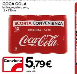 Ipercoop COCA COLA lattina, regular o zero offerta