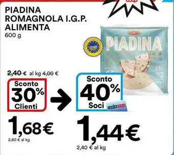 Ipercoop PIADINA ROMAGNOLA I.G.P. ALIMENTA offerta