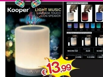 Satur Light music lampada touch con speaker offerta