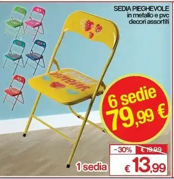 Satur Sedia pieghevole in metallo e pvc offerta