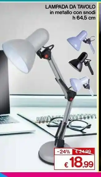Satur Lampada da tavolo in metallo con snodi offerta