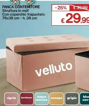 Satur Panca contenitore struttura in m offerta