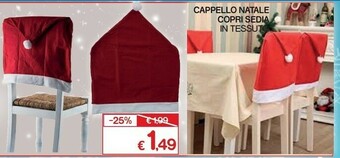 Satur Cappello natale copri sedia in tessuto offerta