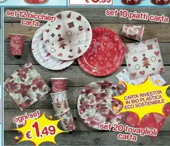 Satur Set 10 piatti carte offerta