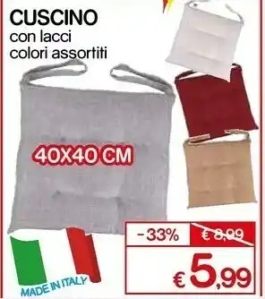 Satur Cuscino con lacci offerta
