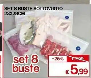 Satur Set 8 buste sottovuoto 23x28cm offerta