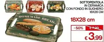 Satur Sottopentola in ceramica con fondo in sughero 18x28 cm offerta