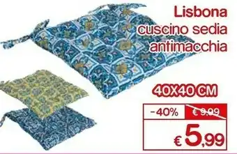 Lisbona cuscino sedia antimacchia
