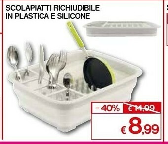Satur Scolapiatti richiudibile in plastica e silicone offerta