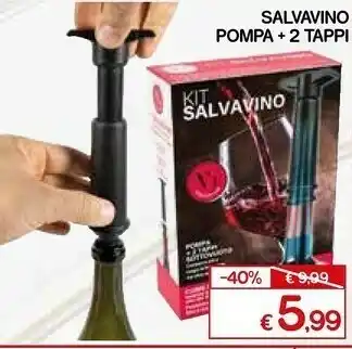 Salvavino set pompa + 2 tappi