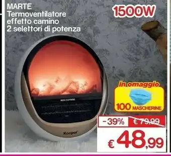 Satur Marte termoventilatore effetto camino offerta
