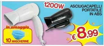 Asciugacapelli portatile in abs