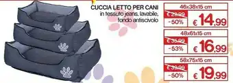 Satur Cuccia letto per cani in tessuto jeans offerta
