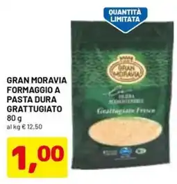 DPiù GRAN MORAVIA FORMAGGIO A PASTA DURA GRATTUGIATO 80 g offerta