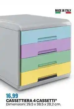 Eurospin CASSETTIERA 4 CASSETTI offerta