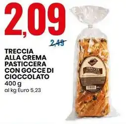 TRECCIA ALLA CREMA PASTICCERA CON GOCCE DI CIOCCOLATO