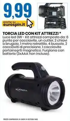 Eurospin TORCIA LED CON KIT ATTREZZI offerta