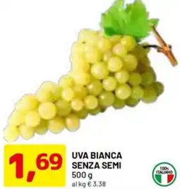DPiù UVA BIANCA SENZA SEMI 500 g offerta