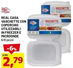 DPiù REAL CASA VASCHETTE CON COPERCHIO UTILIZZABILI IN FREEZER E MICROONDE 6/8 pezzi offerta