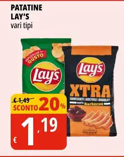 Tigros PATATINE LAY'S vari tipi offerta
